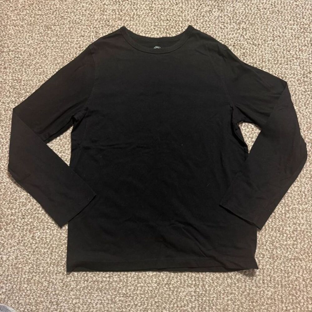 Wonder Nation Long Sleeve Shirt Kids XL 14-16 Black Basic Crew Neck Tee